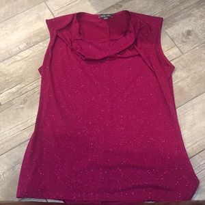 Pink Glitter Cowl Neck Blouse